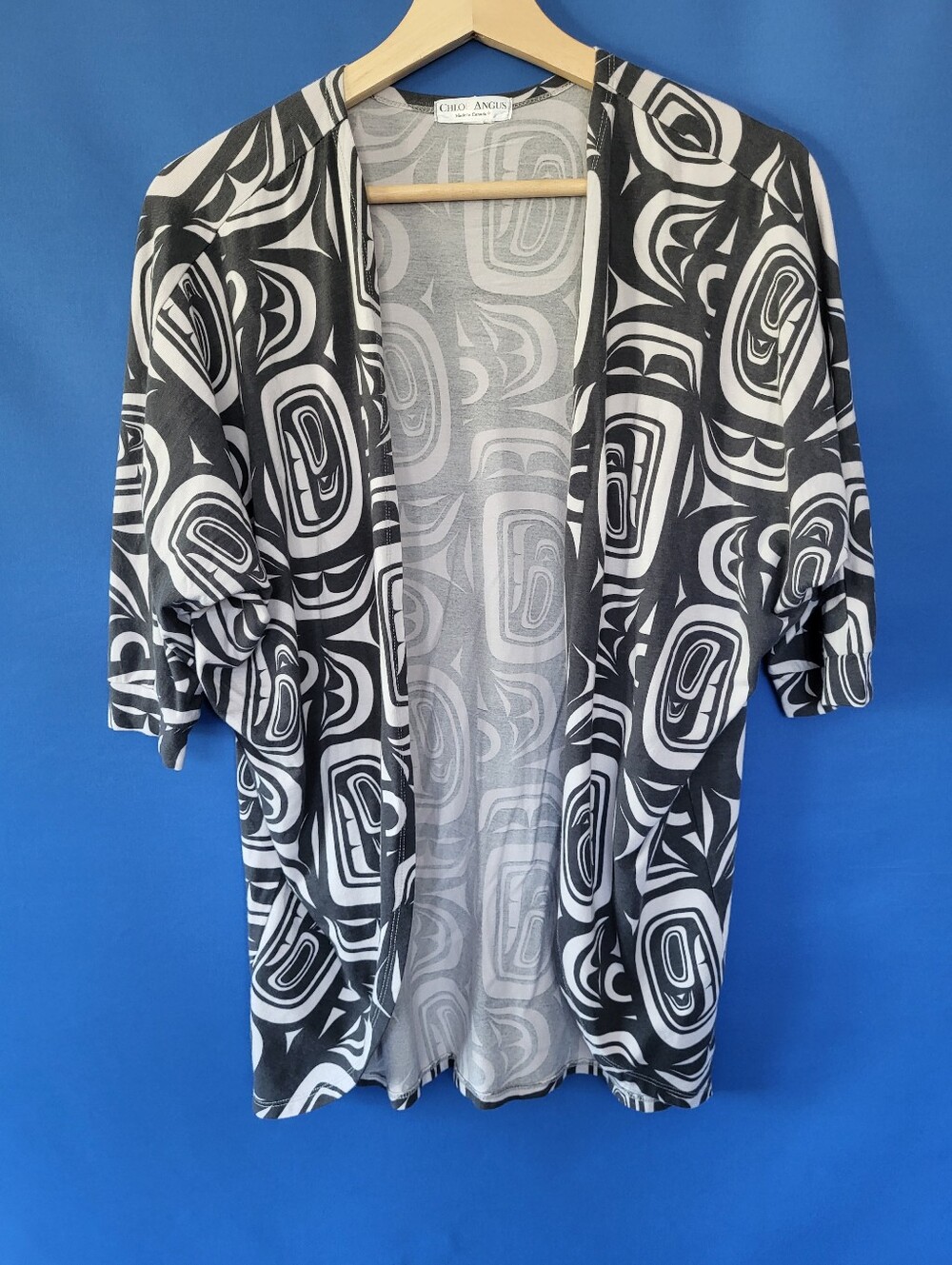 Chloe Angus XS Open Cardigan Bamboo Cotton Spirit Dove Gray